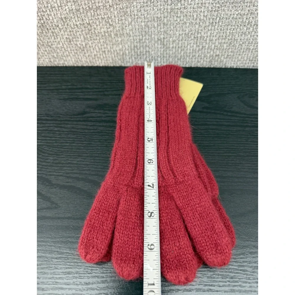 Woolrich Women's Burgundy Cable Knit‎ Lambswool Angora Blend Gloves NWT